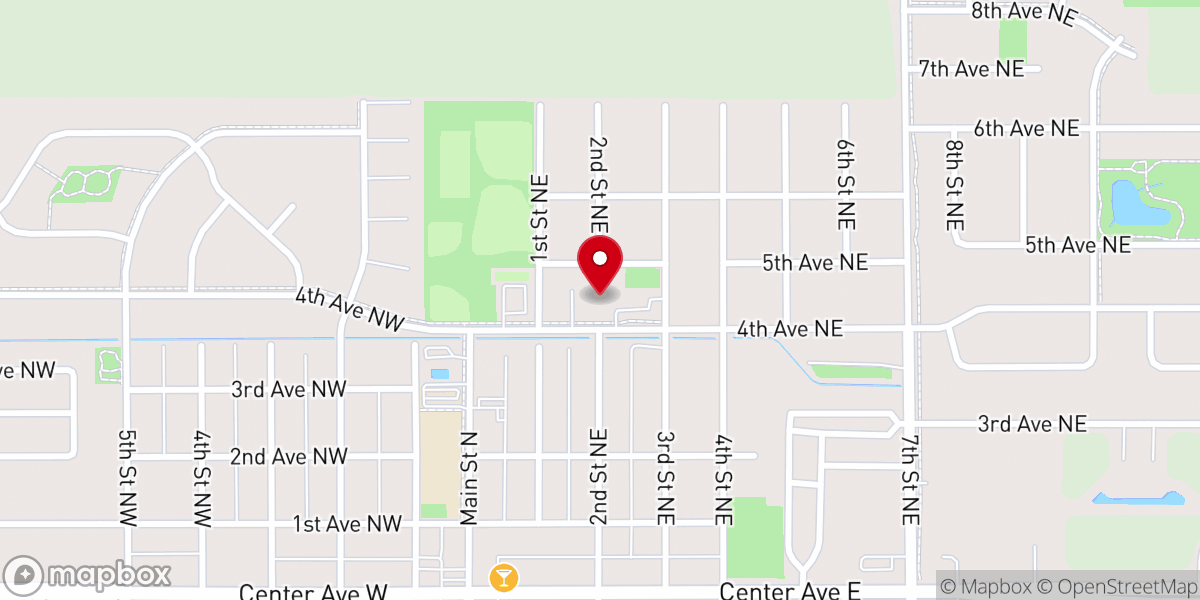 Map showing location of Dilworth Lutheran Church