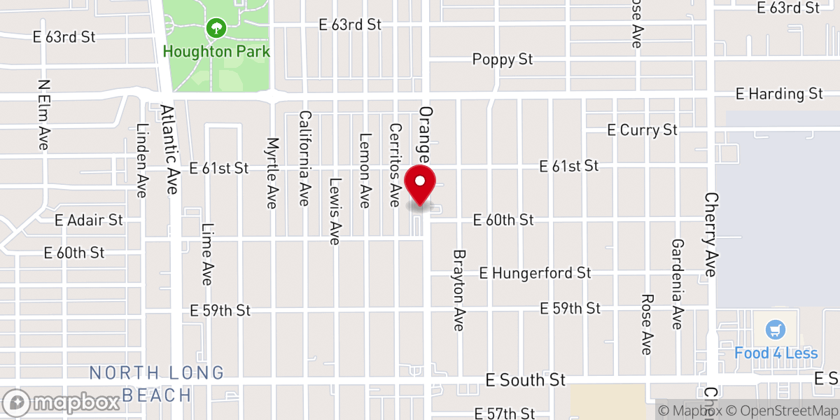 Map showing location of Gethsemane Baptist Church