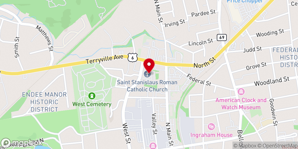 Map showing location of St Stanislaus CCD Center