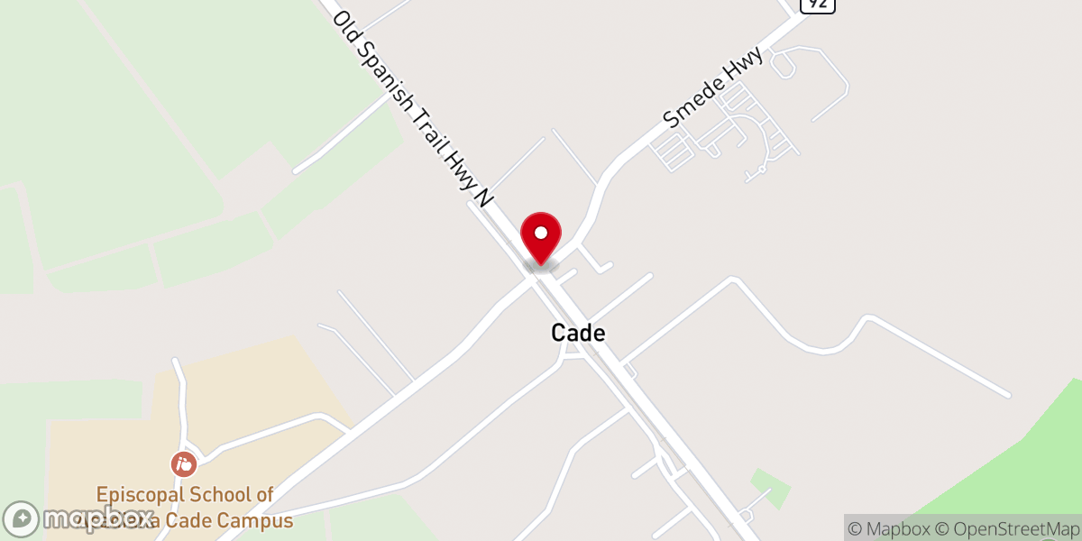 Map showing location of Cade
