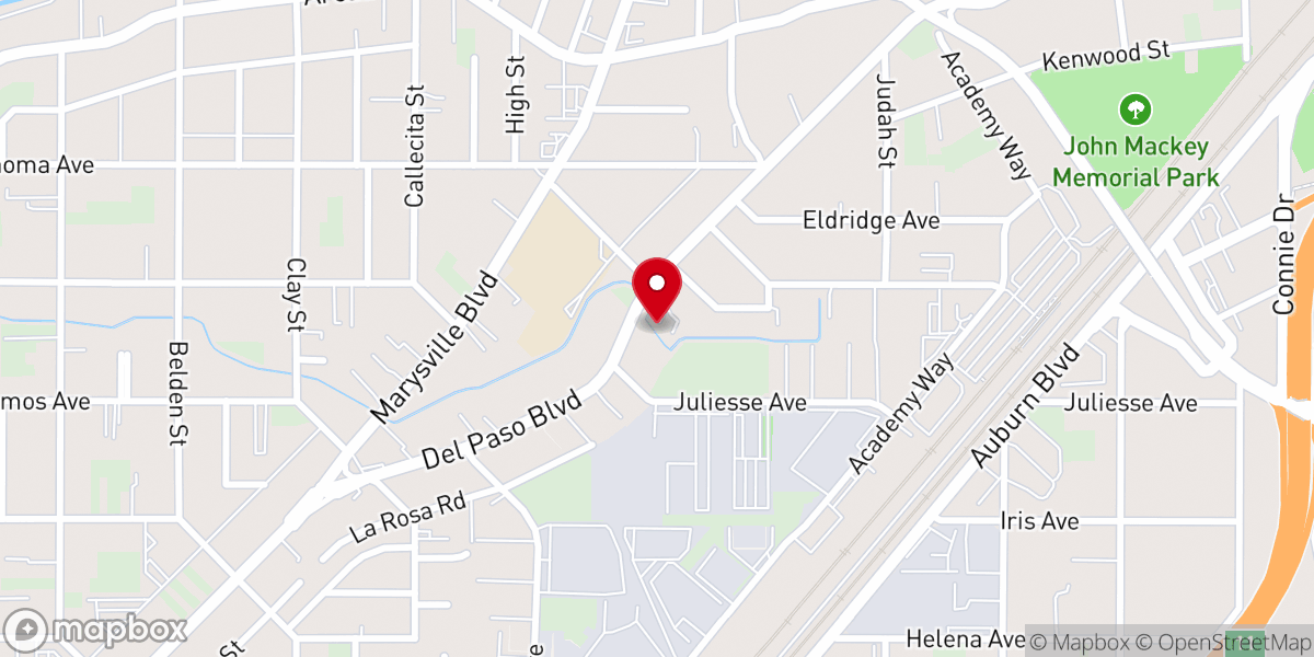 Map showing location of Potters House Church of God in Christ