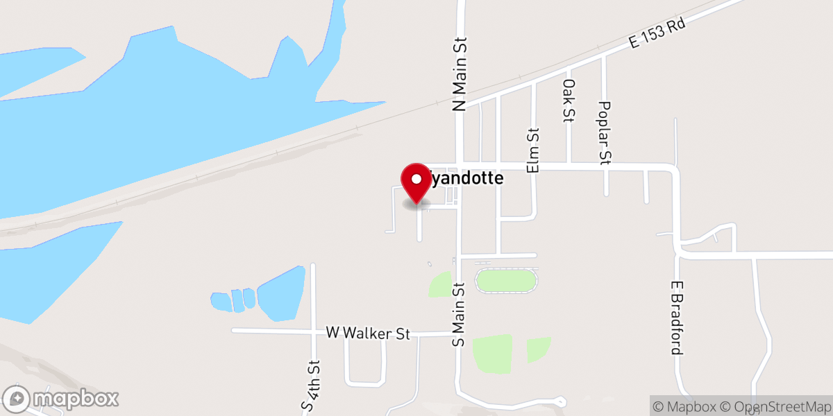 Map showing location of Wyondotte Friends