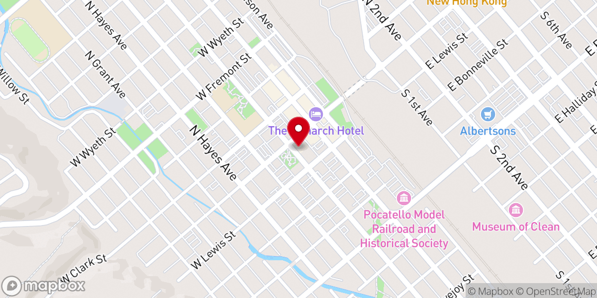 Map showing location of Valentine Ballroom & Bridal