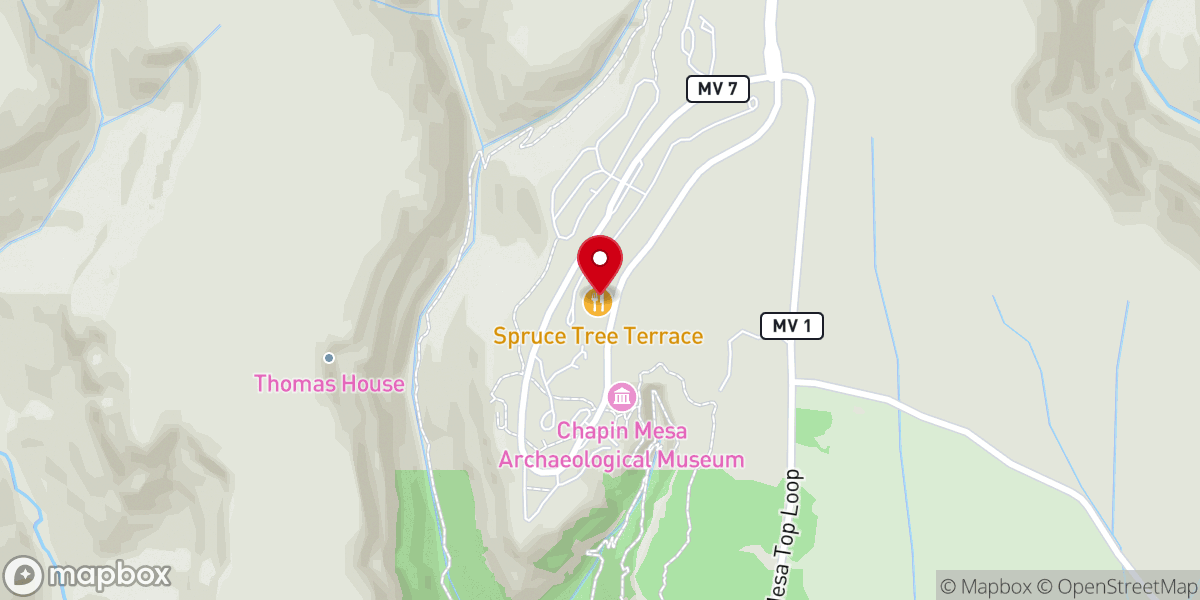 Map showing location of Spruce Tree Terrace Café