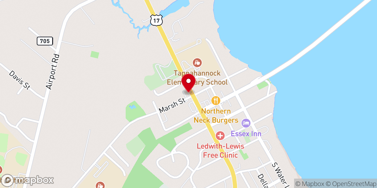 Map showing location of First Baptist Church