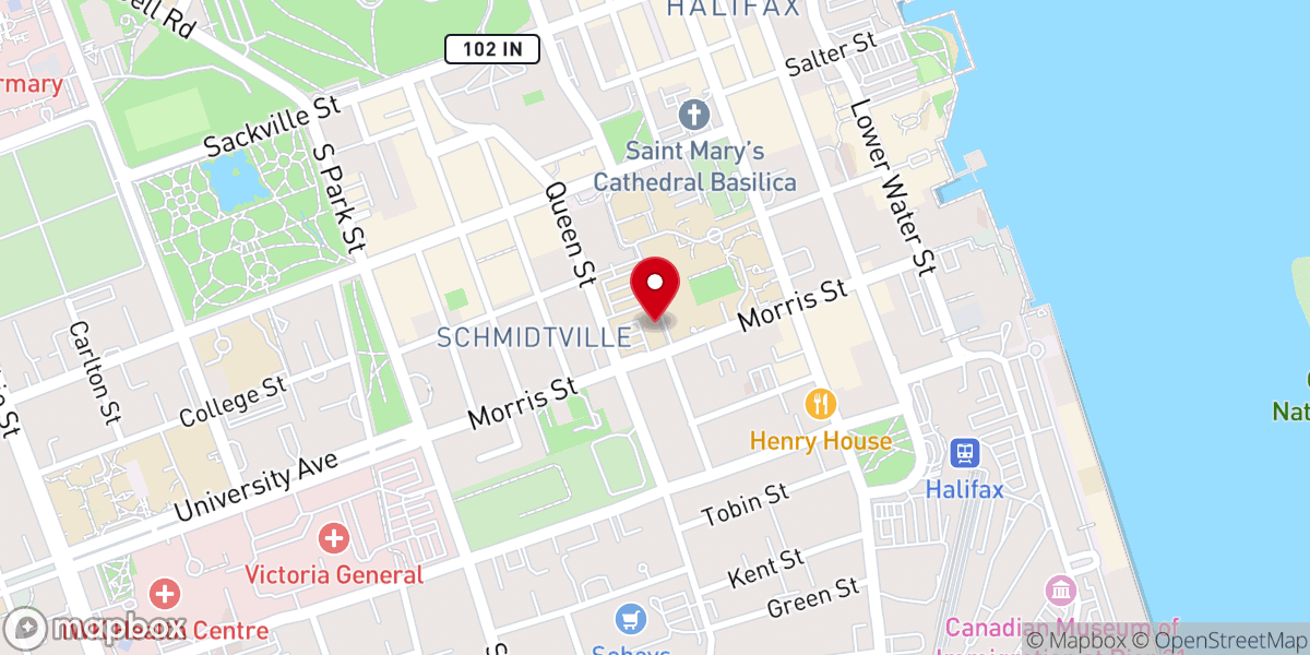 Map showing location of Gerard Hall