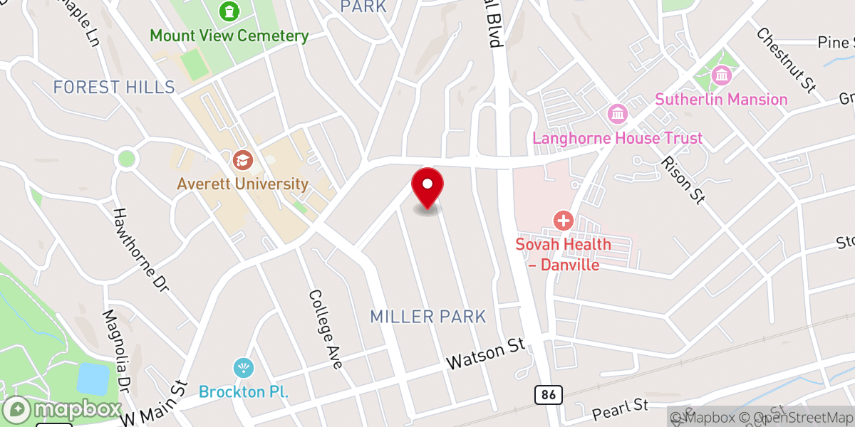 Map showing location of West End Christian Church