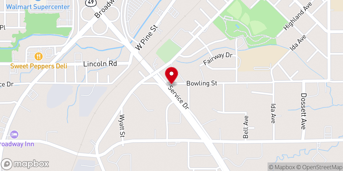 Map showing location of A & A Memorial Chapel