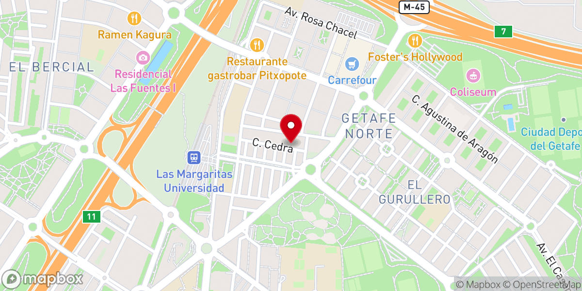 Map showing location of Iglesia La Luz del Mundo