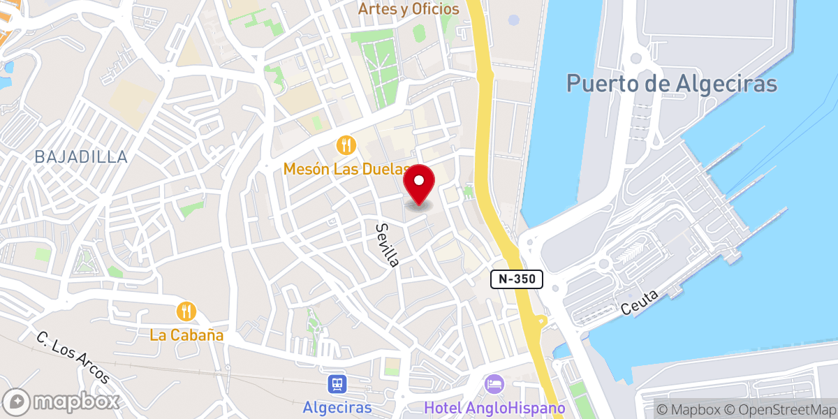 Map showing location of Iglesia de Nuestra Señora de la Palma