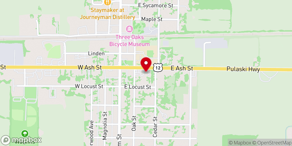 Map showing location of First Congregational Church