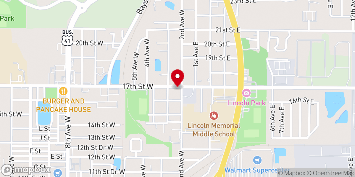Map showing location of St. Andrews AME Church