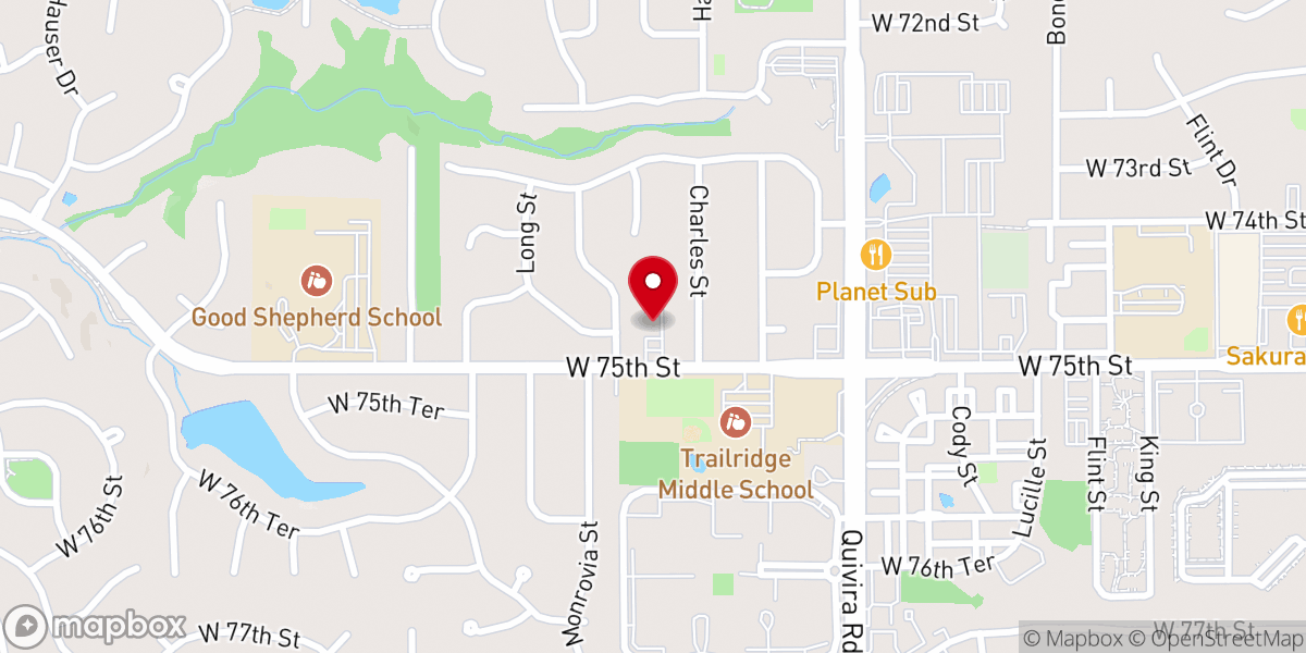 Map showing location of The Bible Chapel of Shawnee