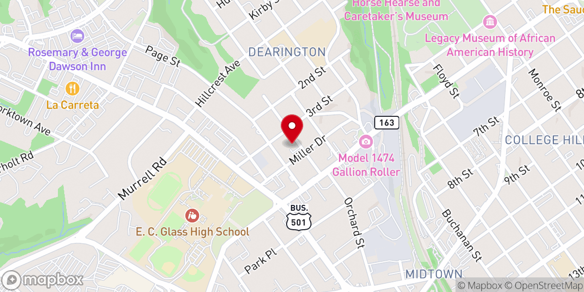 Map showing location of Leawood Baptist Church