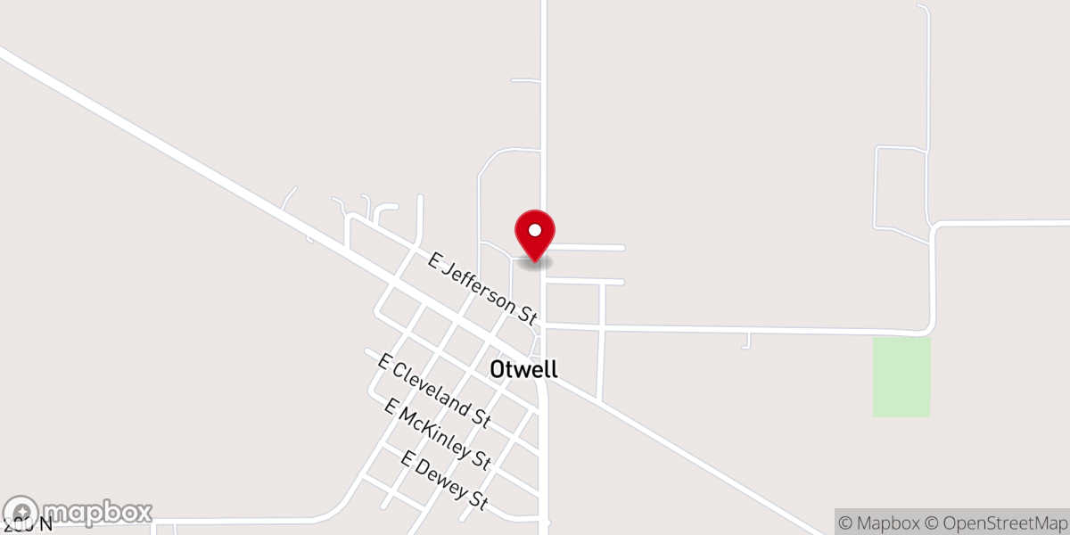 Map showing location of Otwell Community Center