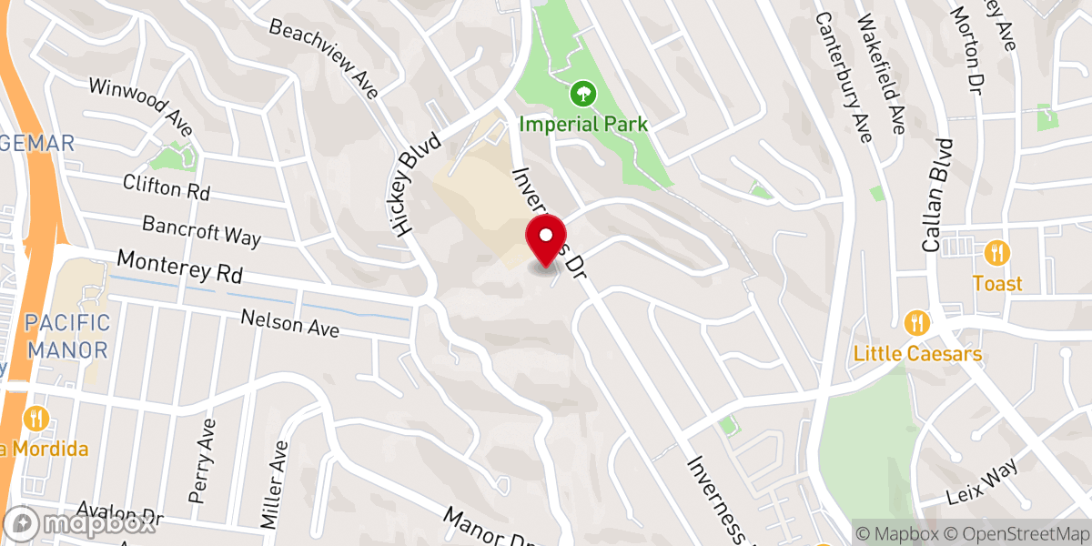 Map showing location of Westside Baptist Church