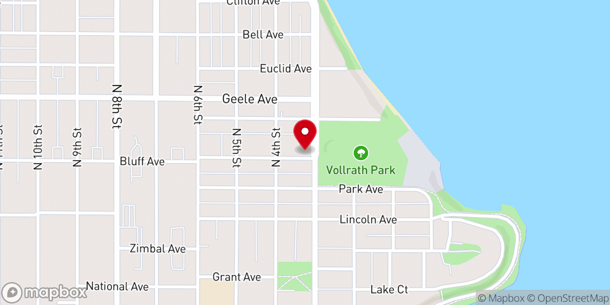Map showing location of First Congregational Church - UCC