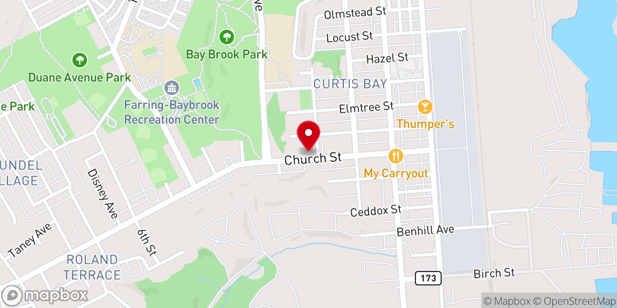 Map showing location of Saint Athanasius Catholic Church