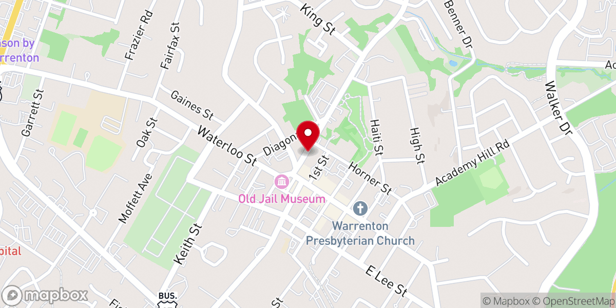 Map showing location of First Baptist Church