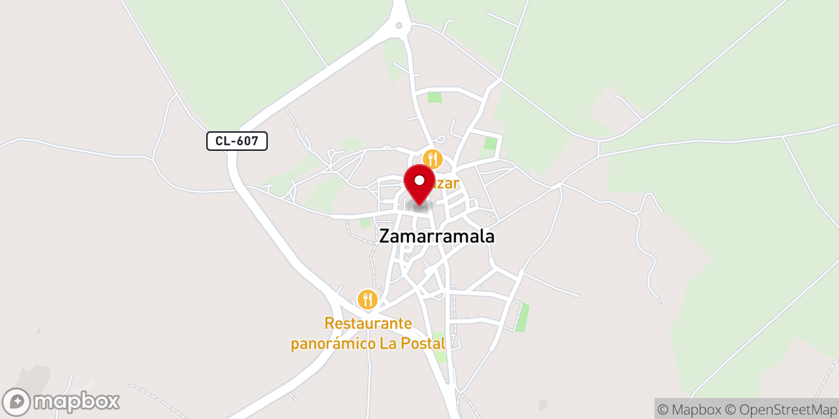 Map showing location of Iglesia de Santa María Magdalena de Zamarramala
