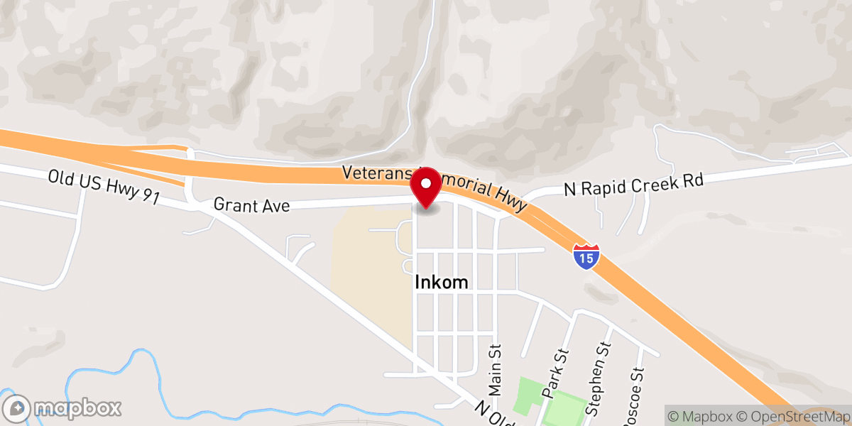 Map showing location of Inkom Community Bible Church