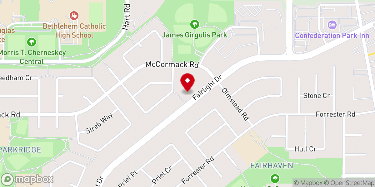 Map showing location of Saskatoon New Life Community Fellowship