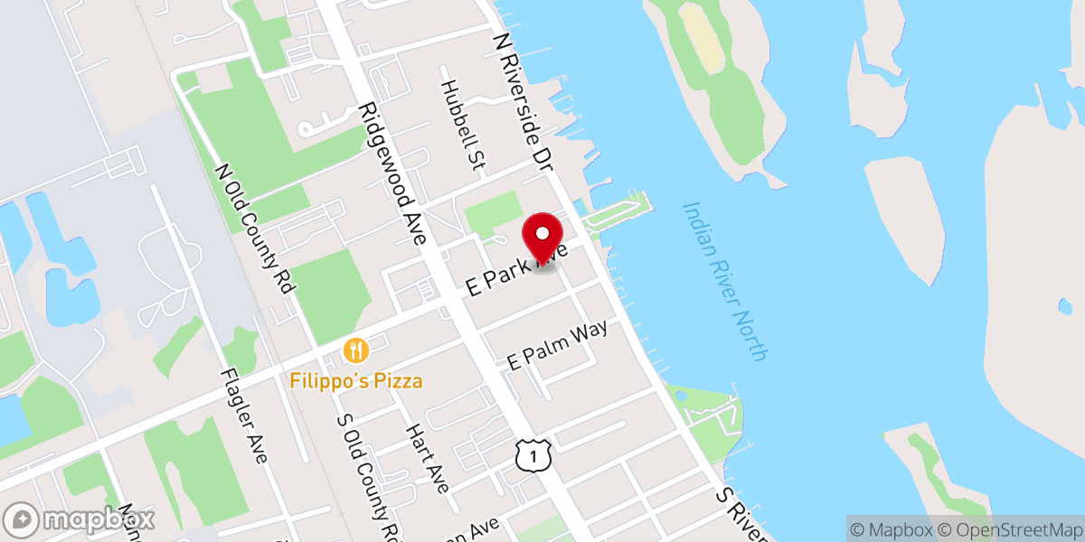 Map showing location of First Baptist Church of Edgewater