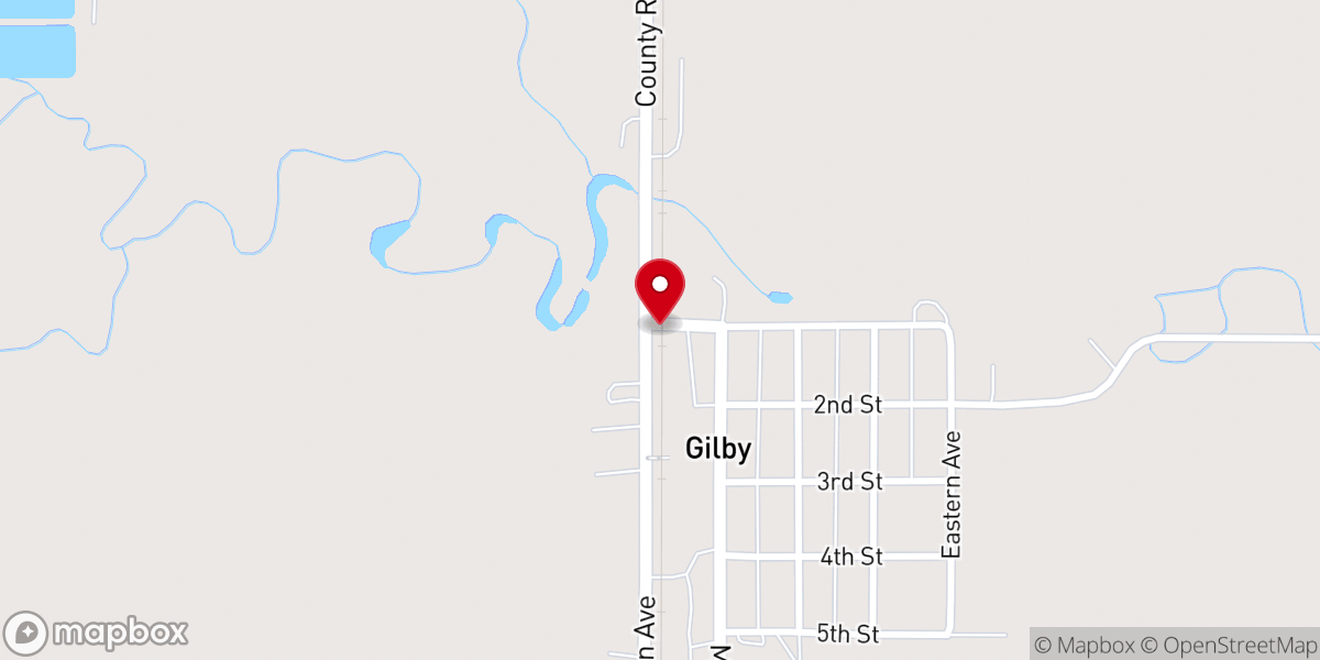Map showing location of Gilby