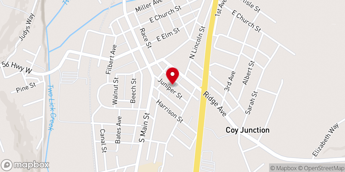 Map showing location of Home Chapel