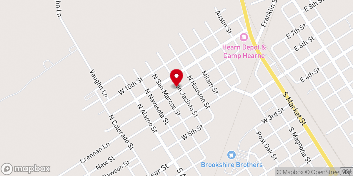 Map showing location of First Church of God in Christ