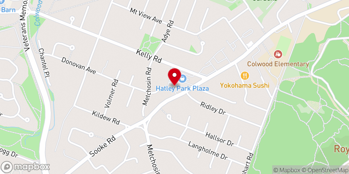Map showing location of Colwood Pentecostal Church