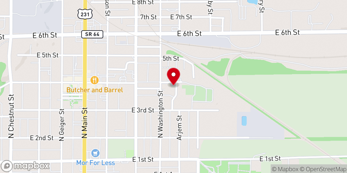 Map showing location of Guadalupe Center