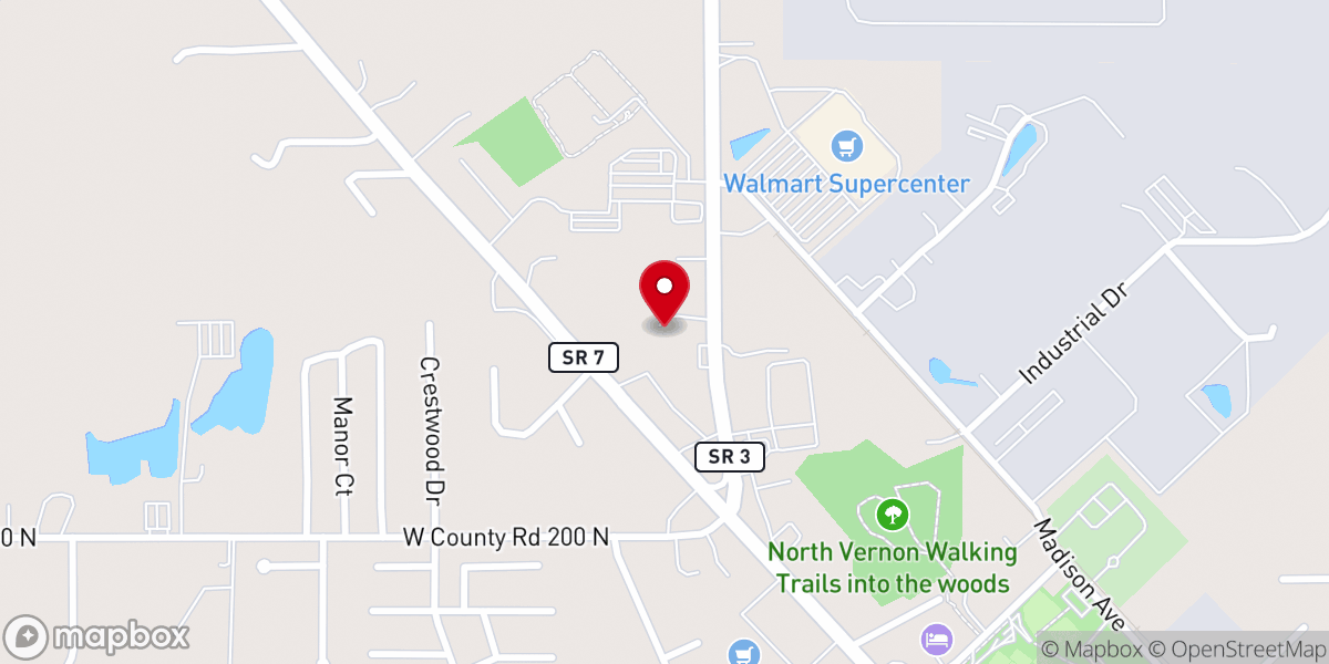 Map showing location of North Vernon Church of the Nazarene