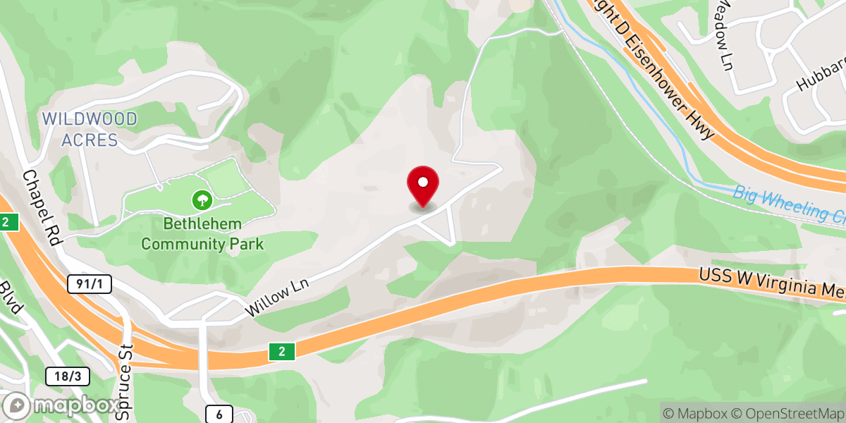 Map showing location of Bethlehem United Presbyterian