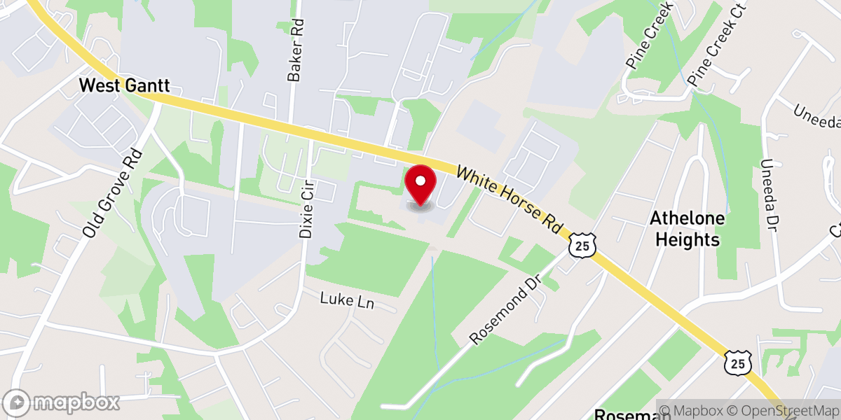 Map showing location of Rock Church of Greenville