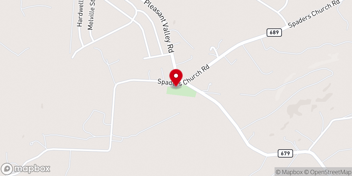 Map showing location of St. Jacob's (Spaders) Lutheran Church