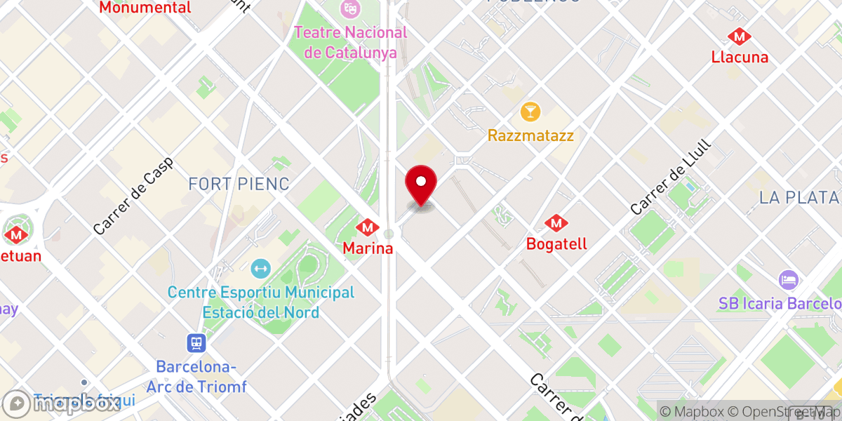 Map showing location of Iglesia Cristiana: Centro Familiar Cristiano Internacional (CEFAC BCN)