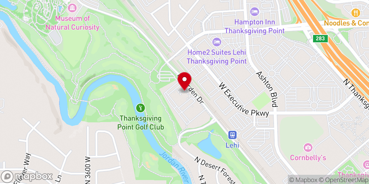 Map showing location of Lehi FamilySearch Center