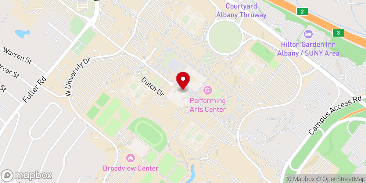 Map showing location of Protestant Campus Ministry in Albany Inc