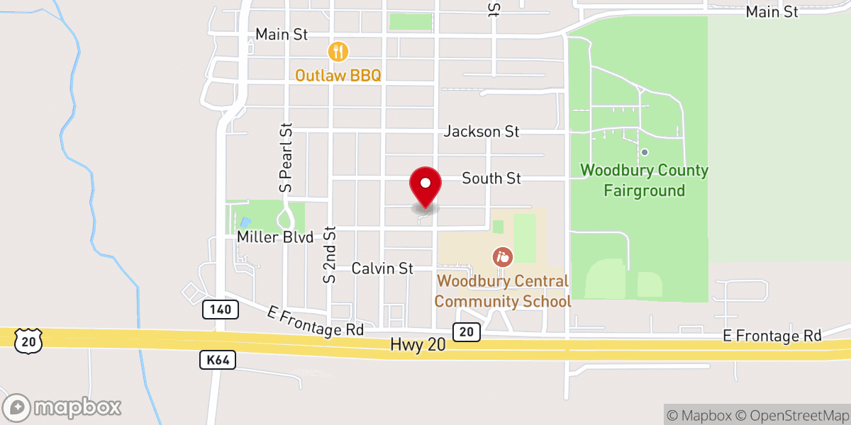 Map showing location of Trinity Lutheran Church