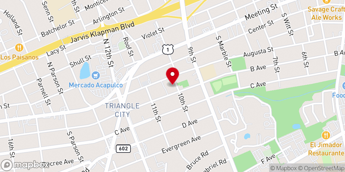 Map showing location of Mt. Tabor Lutheran Church
