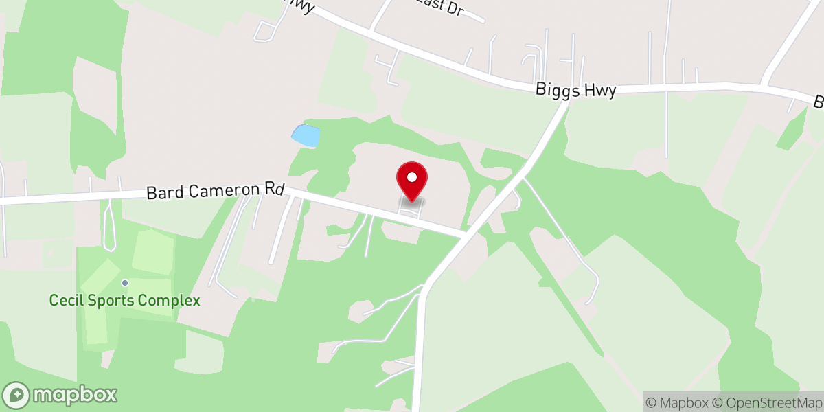 Map showing location of Bible Fellowship Baptist Church