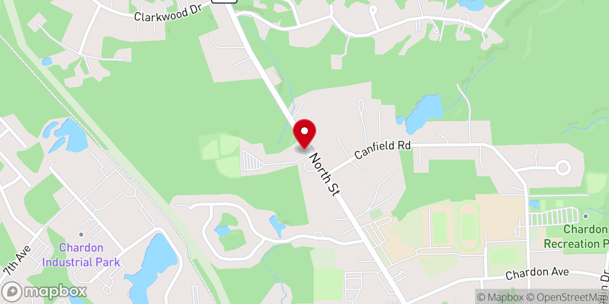 Map showing location of Chardon United Methodist Church