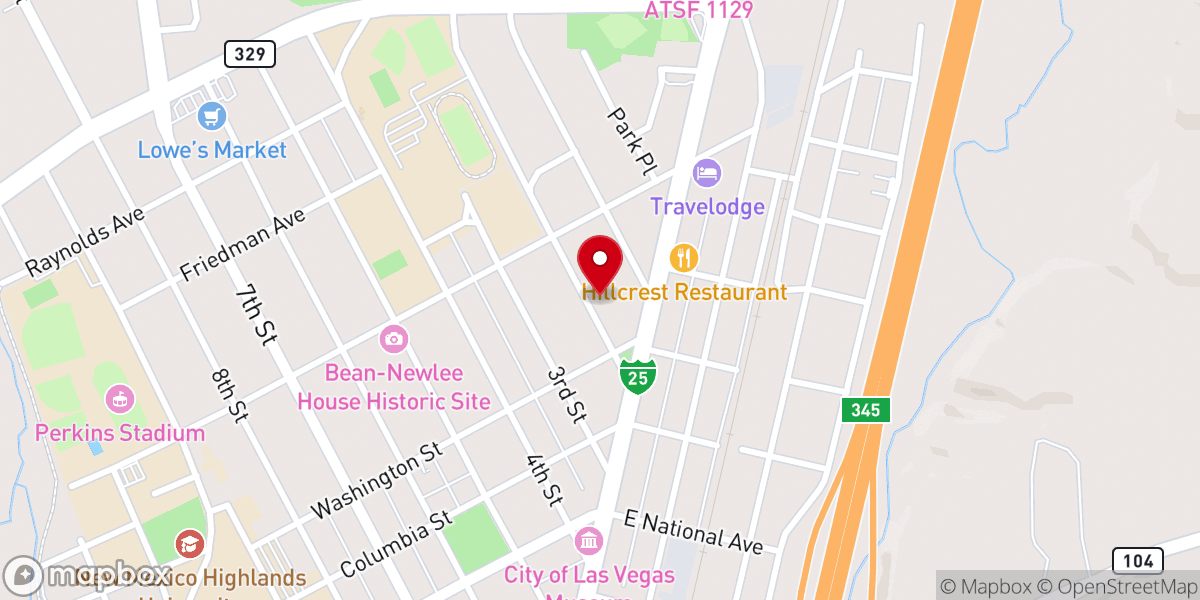 Map showing location of Las Vegas Community Church
