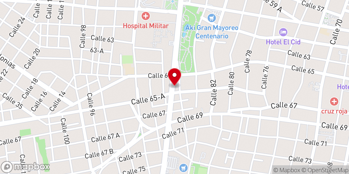 Map showing location of Parroquia de Cristo Obrero