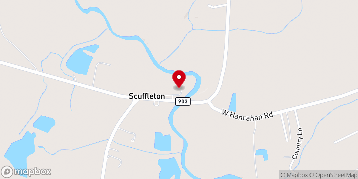 Map showing location of Little Creek United American Free Will Baptist Church