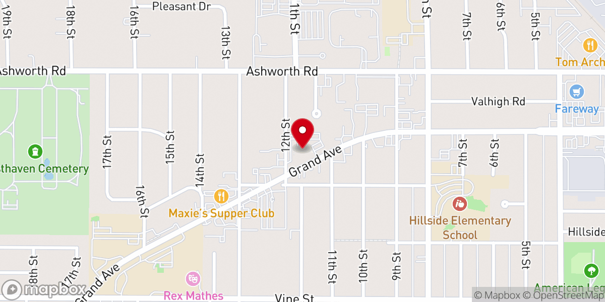 Map showing location of Saint Mark Lutheran Church