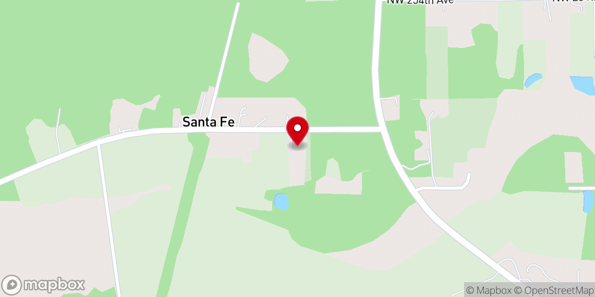 Map showing location of Santa Fe Baptist Church