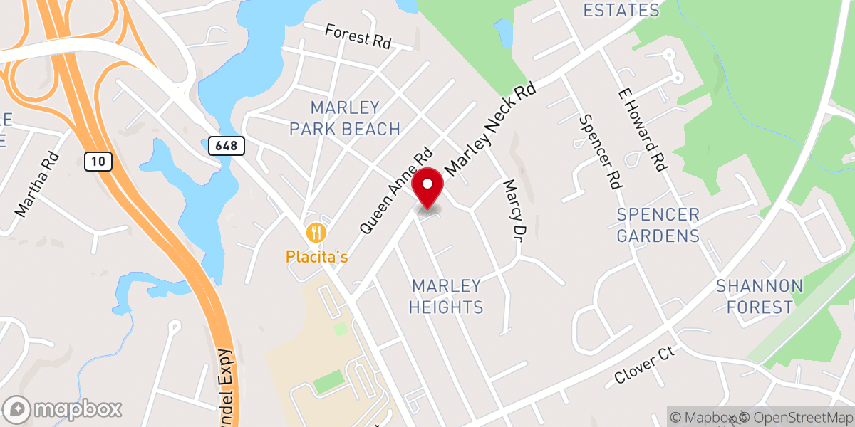 Map showing location of Marley United Methodist Church