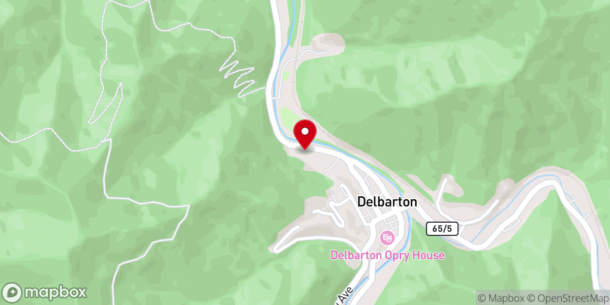 Map showing location of Delbarton United Baptist Church